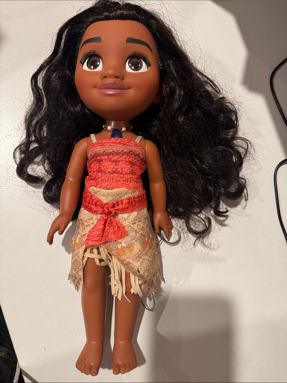 Disney Moana-Inspired Doll in Brown with Black Hair and Red Outfit